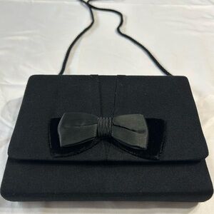Vanessa Black Clutch with Bow Detail